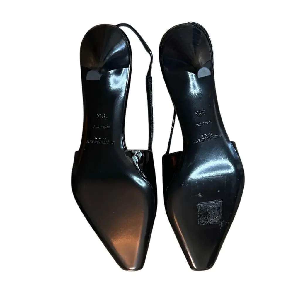 Saint Laurent Tom Slingback Pump 60 Black Patent Leather  NEW EU 36.5 US 6.5 - Picture 14 of 16